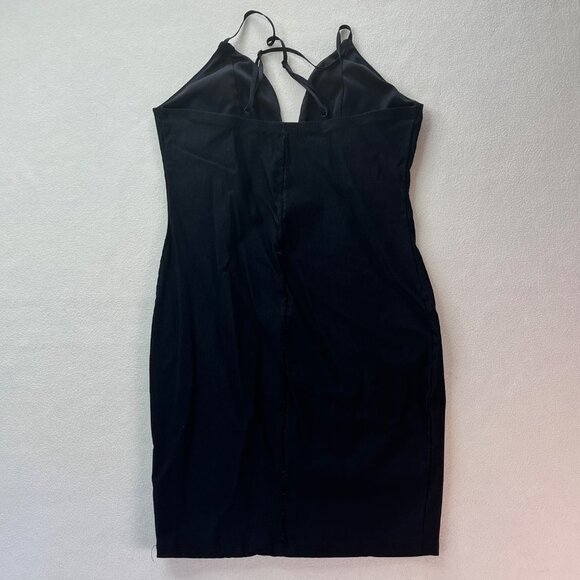 Black Halter Mini Dress With Keyhole Front & Adjustable Straps  S  By Bozzolo  C - Picture 5 of 8